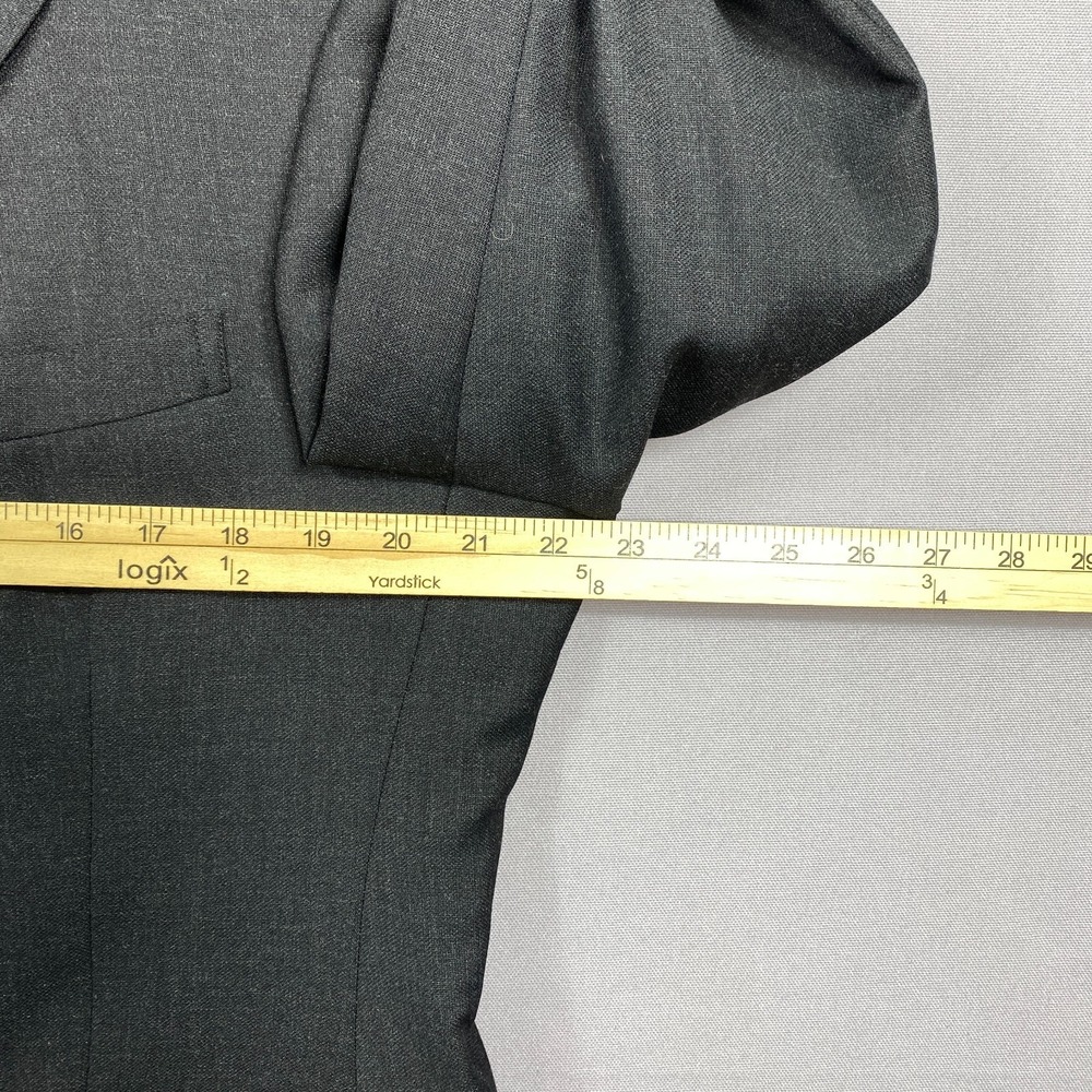 VTG Polo Ralph Lauren Blazer Peak Lapel Mens 42R Charcoal Wool USA Union Made - Picture 5 of 16